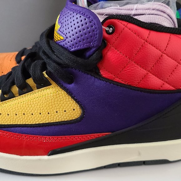 Nike Air Jordan 2 Retro Womens size 7.5 Multi-Color Red Yellow Blue Purple Green - Picture 7 of 17